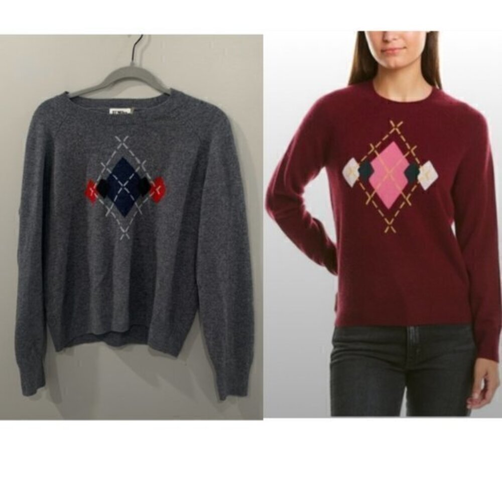27 Miles Malibu Sweater Queenie Diamond Cashmere in Grey